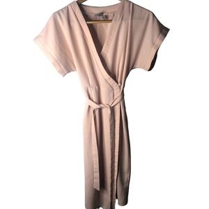 Wrap Dress Size 6 Blush Pink Kimono Short sleeves Waist Tie